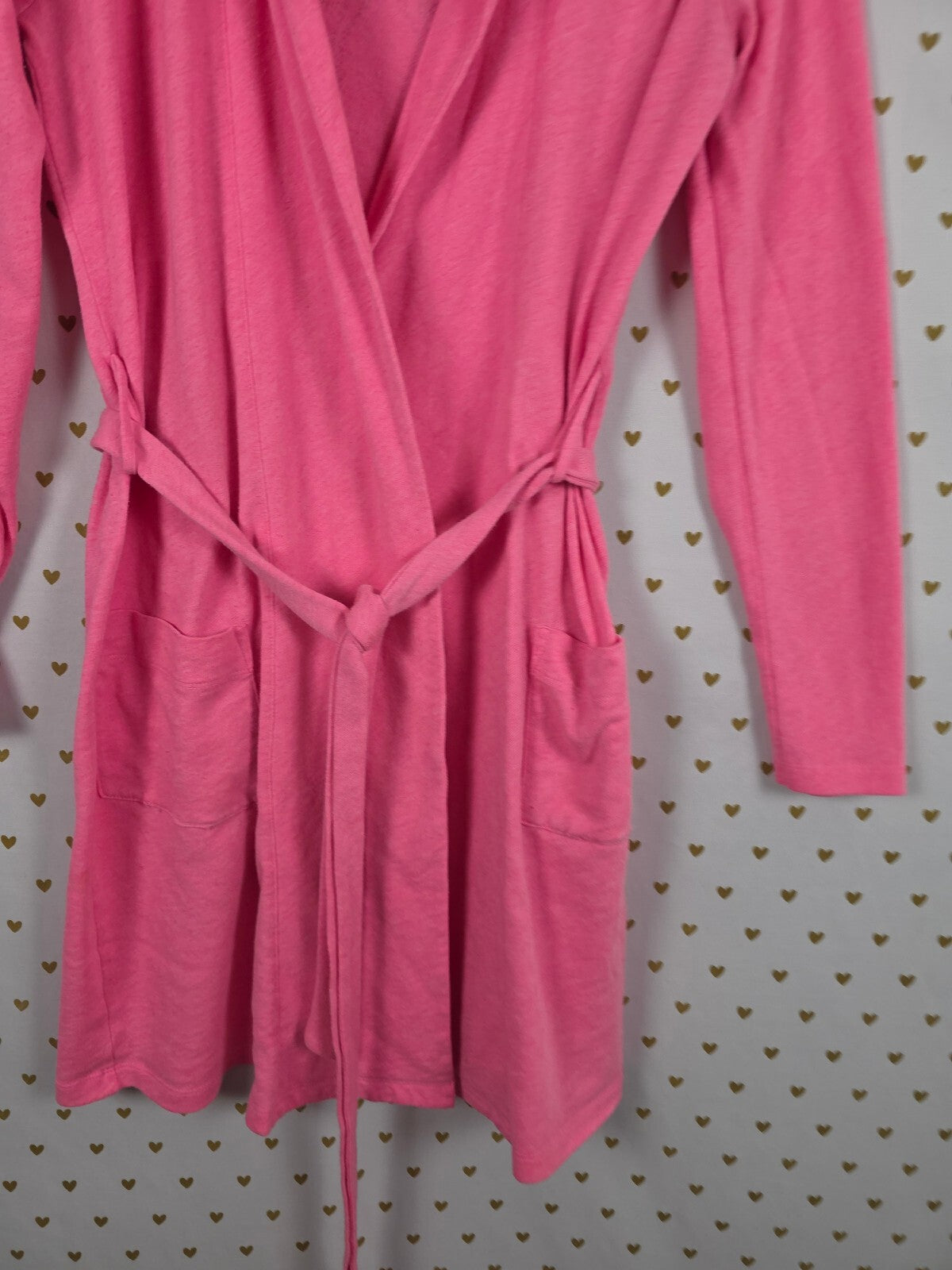Vintage Victoria's Secret Pink Rhinestone Angel Wings Hooded Robe XS Y2K BLING