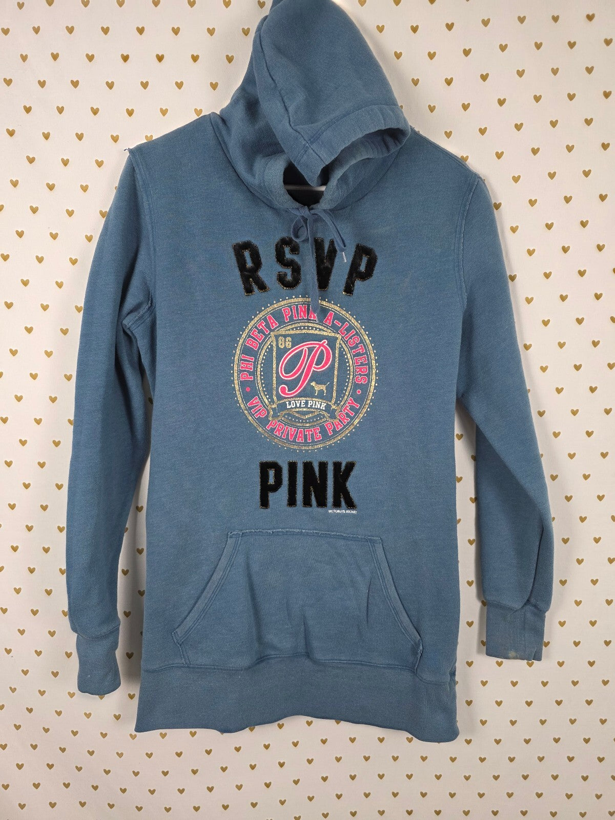 Victorias Secret PINK RSVP Vintage Sweater Dress Hoodie Pullover MEDIUM Y2k