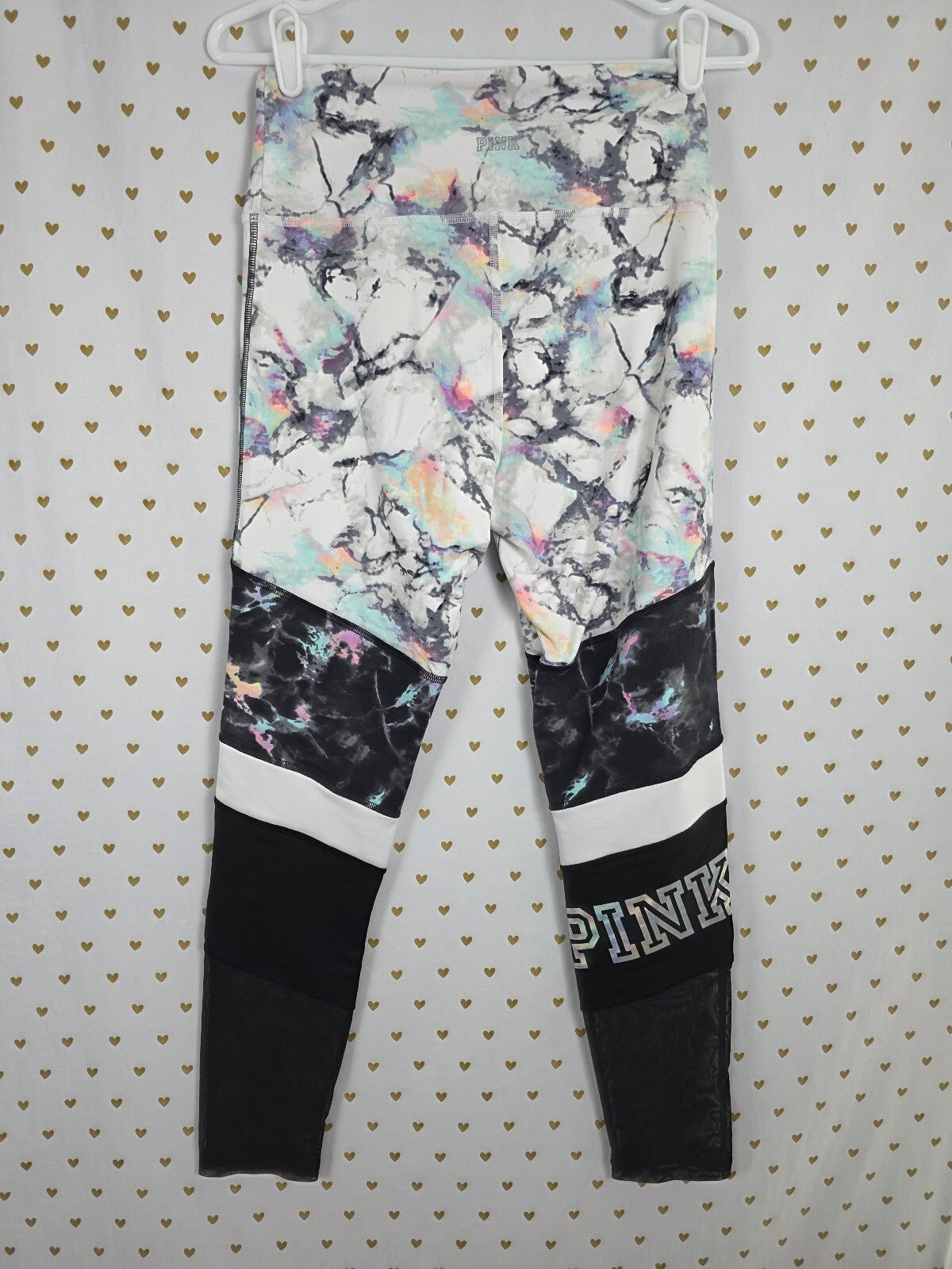 Victorias Secret Pink marbled logo sweater Set yoga pants Medium Outfit