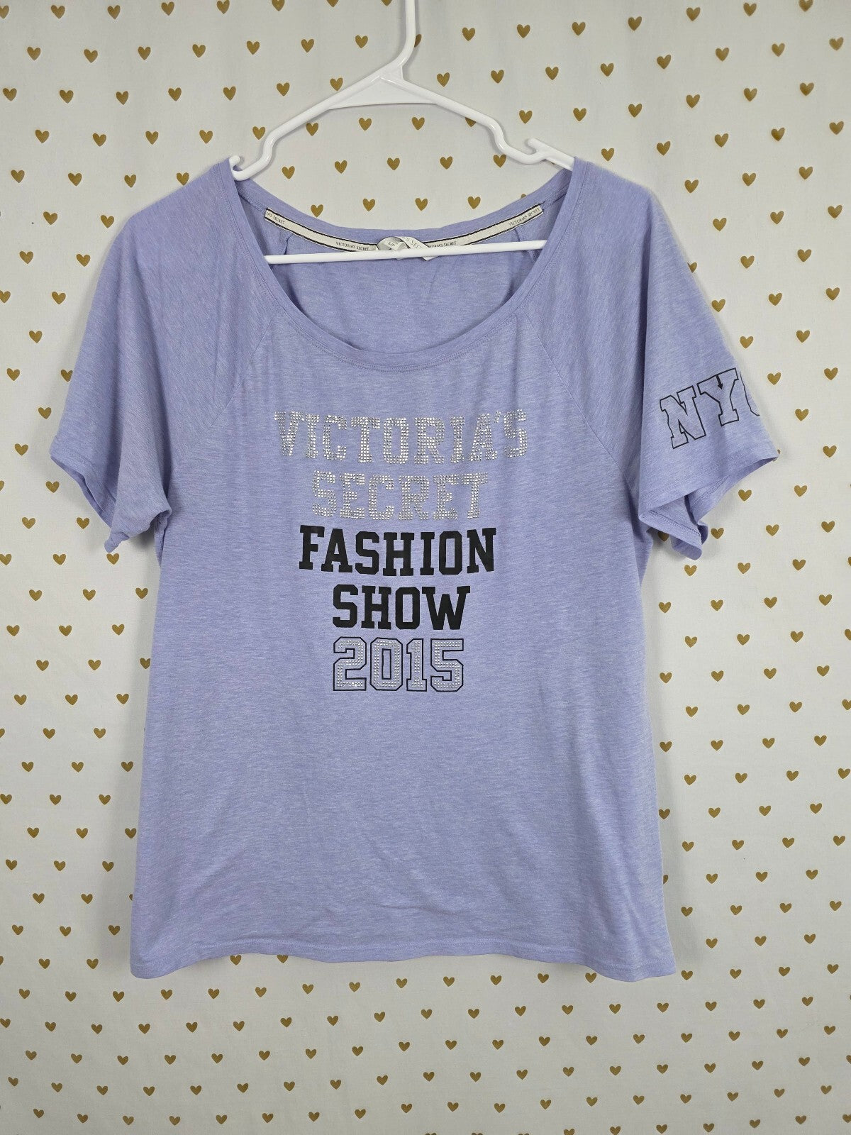 Victorias Secret NYC 2015 Fashion Show Bling Studded Tee shirt Small