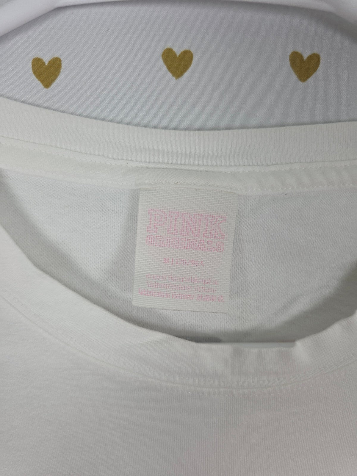 Victorias Secret PINK Campus Originals glitter Logo Long Sleeve Tee Shirt MEDIUM