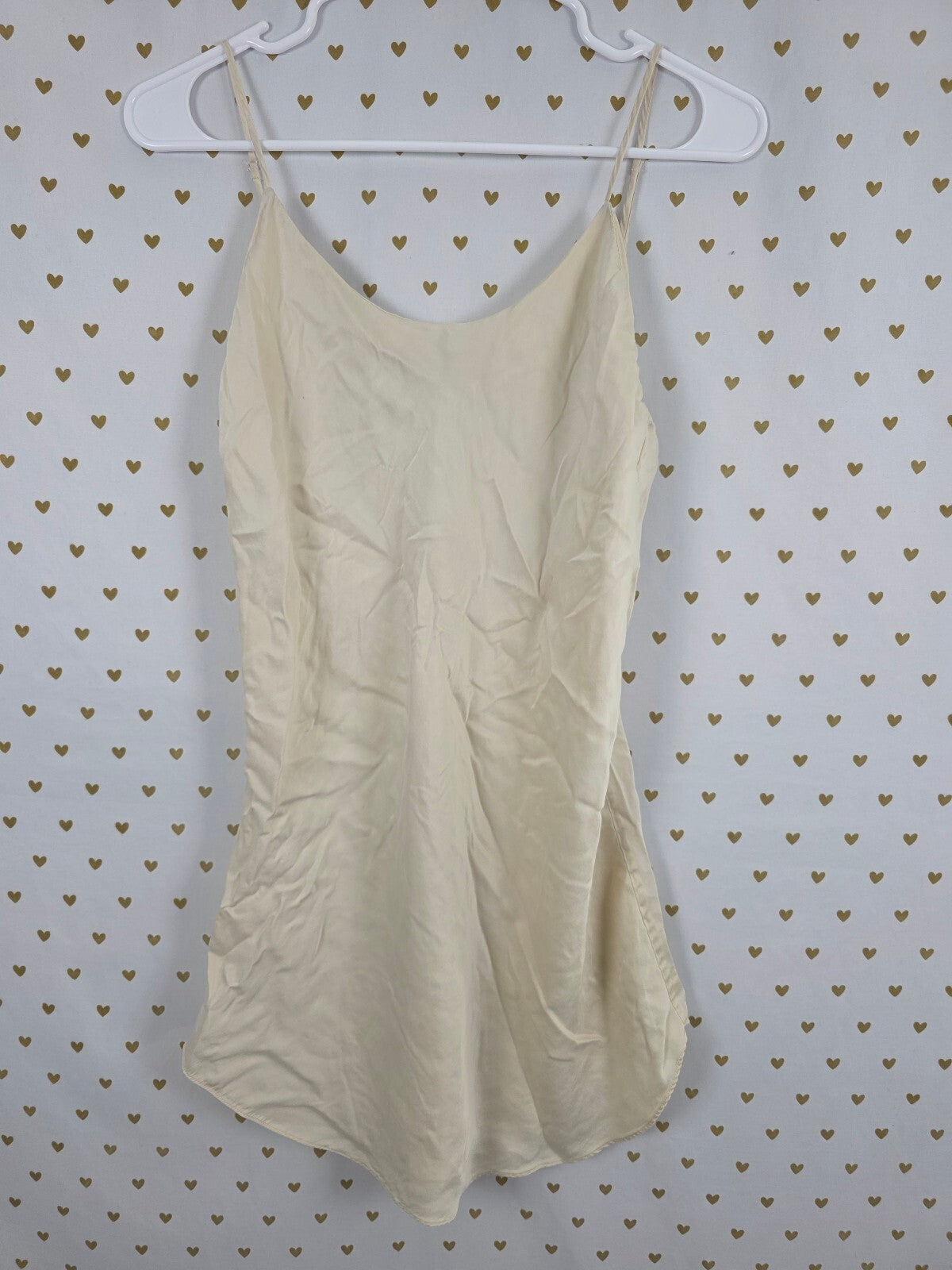 Victorias Secret Vintage Gold Label 100% SILK Cross Back Slip Dress Small
