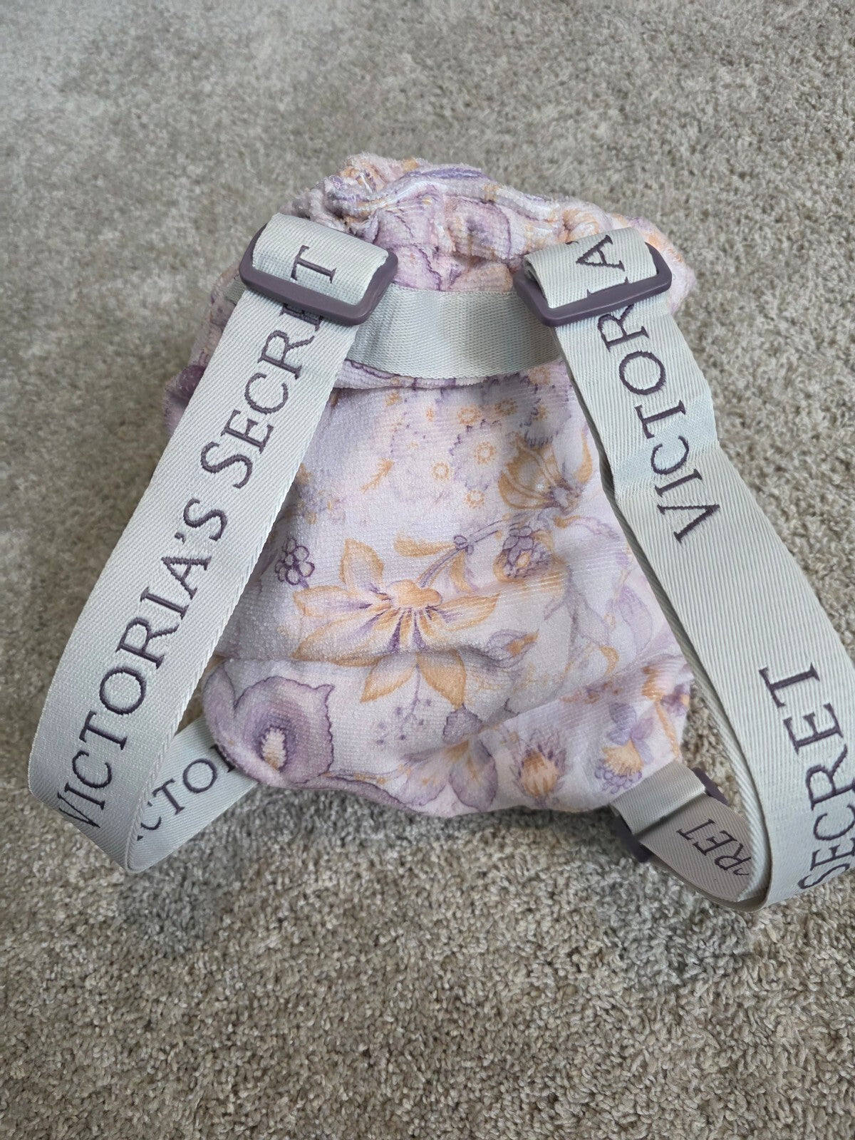 NWT Victoria's Secret 2-in-1 Floral Beach Towel Backpack Convertible Terry Tote