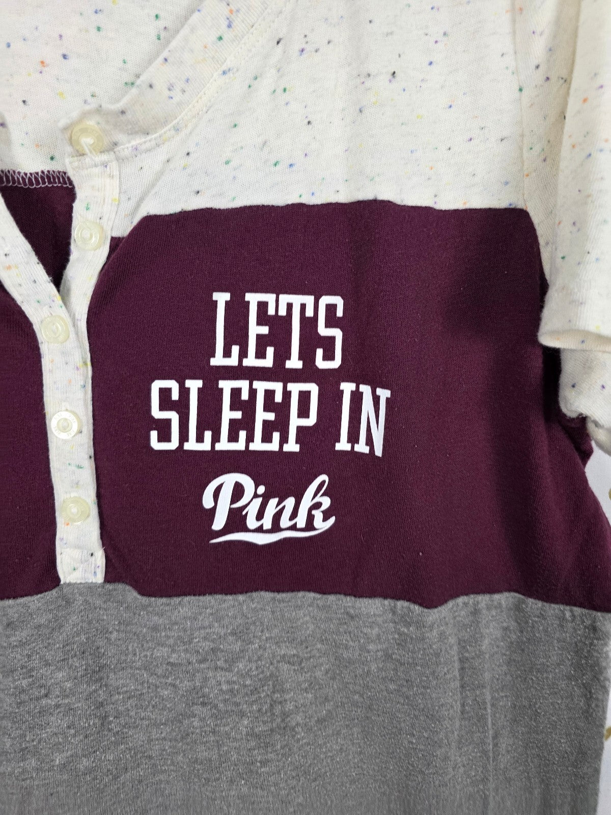 Victorias Secret PINK LETS SLEEP IN Nightgown Sleep Shirt LARGE