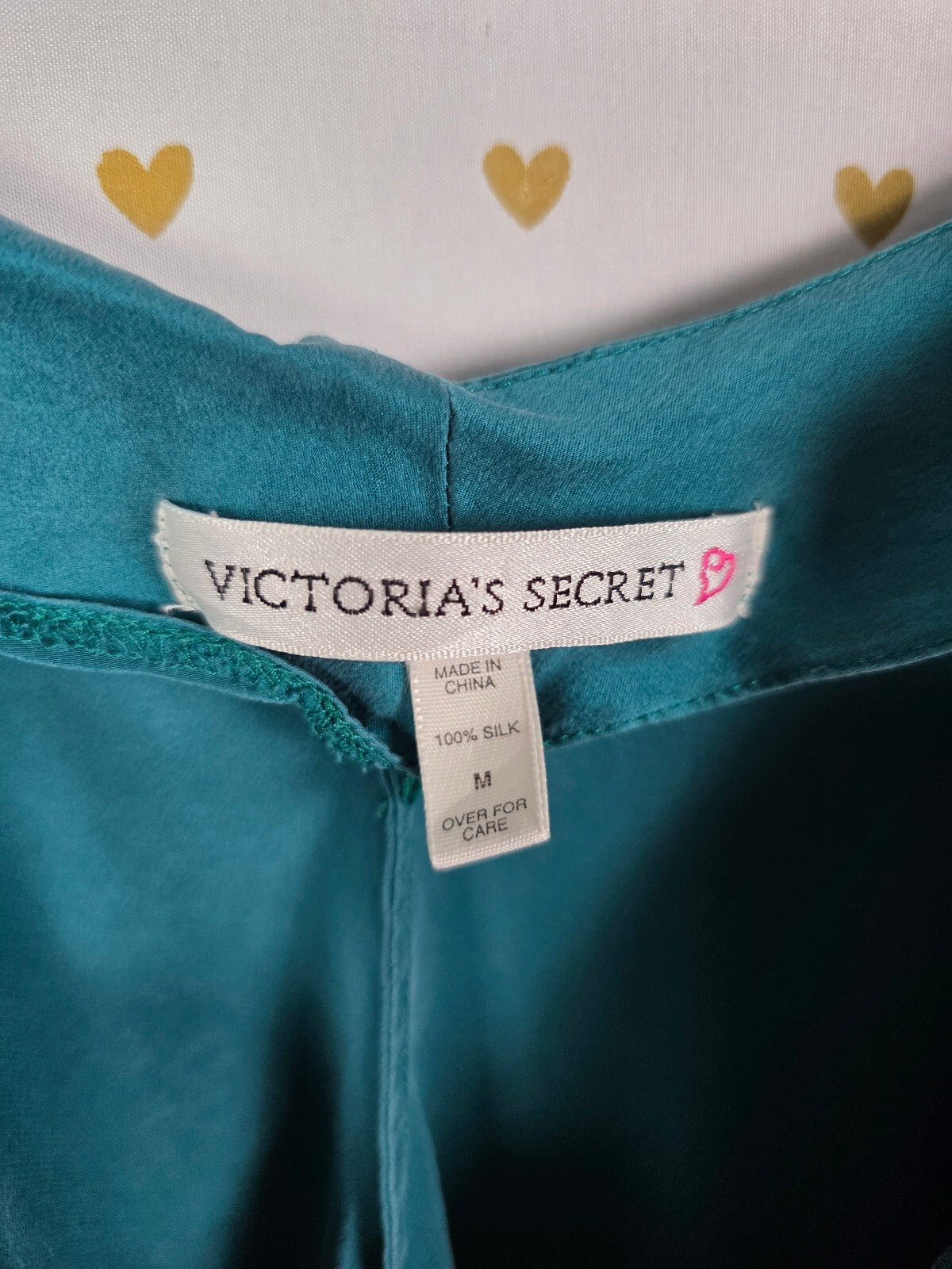 Victorias Secret Vintage Heart Label 100% Silk Green Slip Dress Y2k
