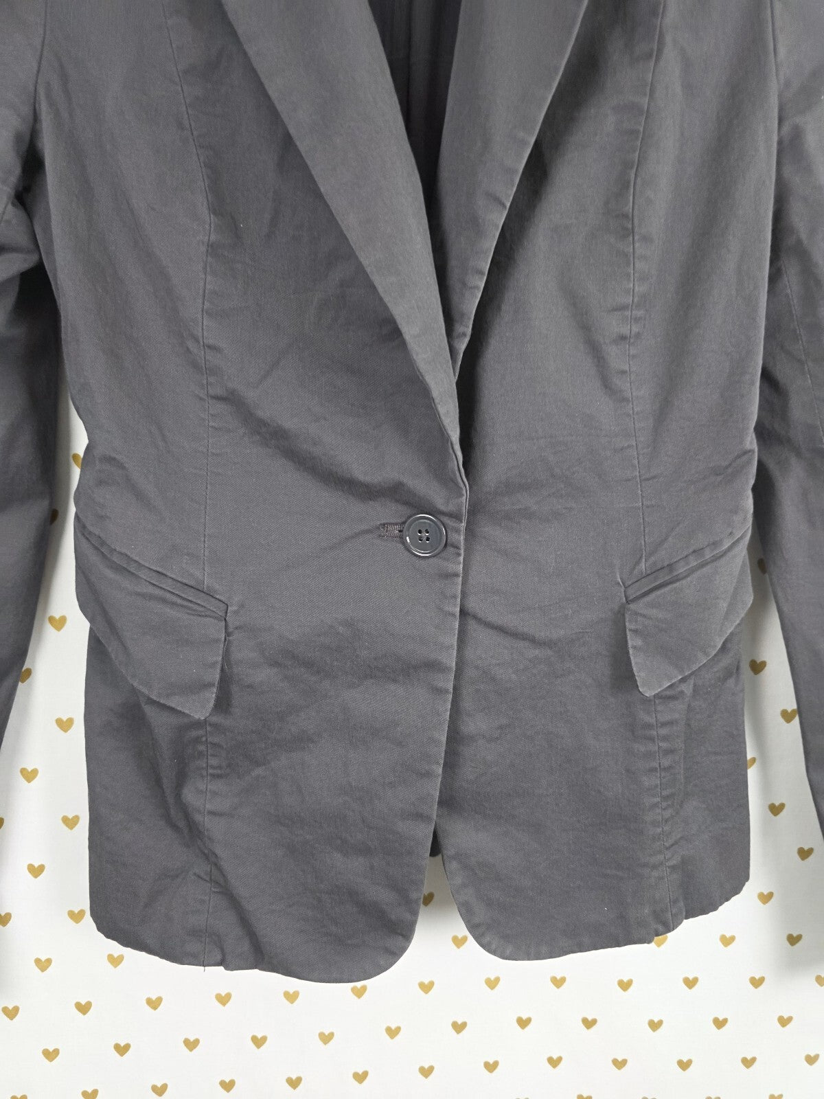 Victoria's Secret Blazer Size 2 Charcoal Gray Fitted One Button Jacket