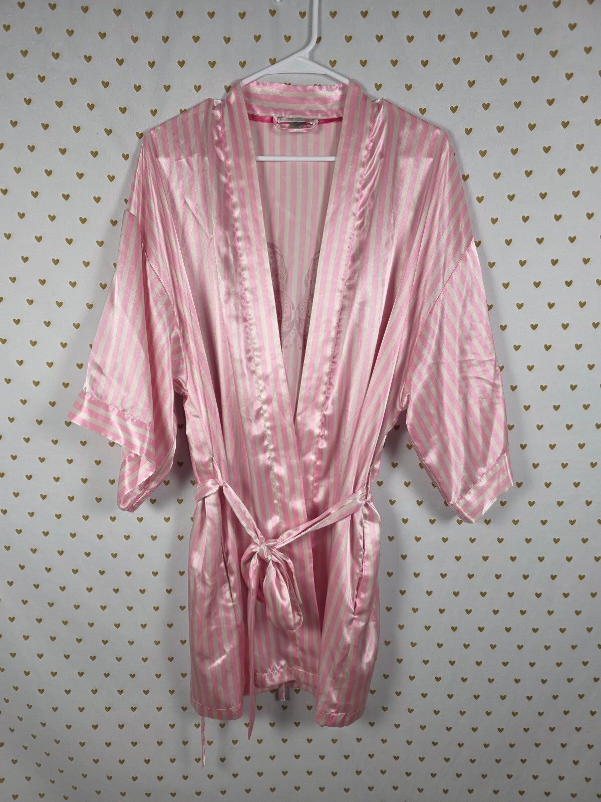 2009 Victoria's Secret Fashion Show Robe Pink Stripe Butterfly Angel Wings OS