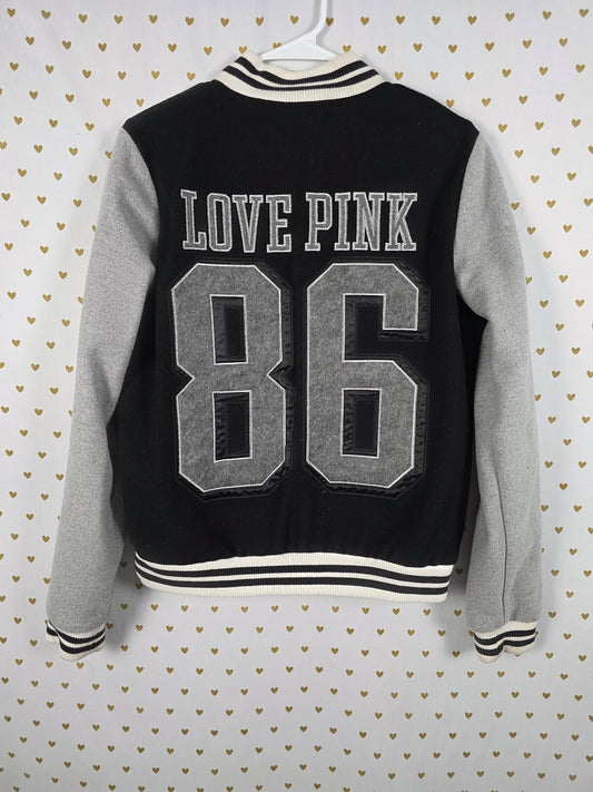 Victorias Secret Pink Varsity Thick Logo Bomber Letterman Jacket MEDIUM