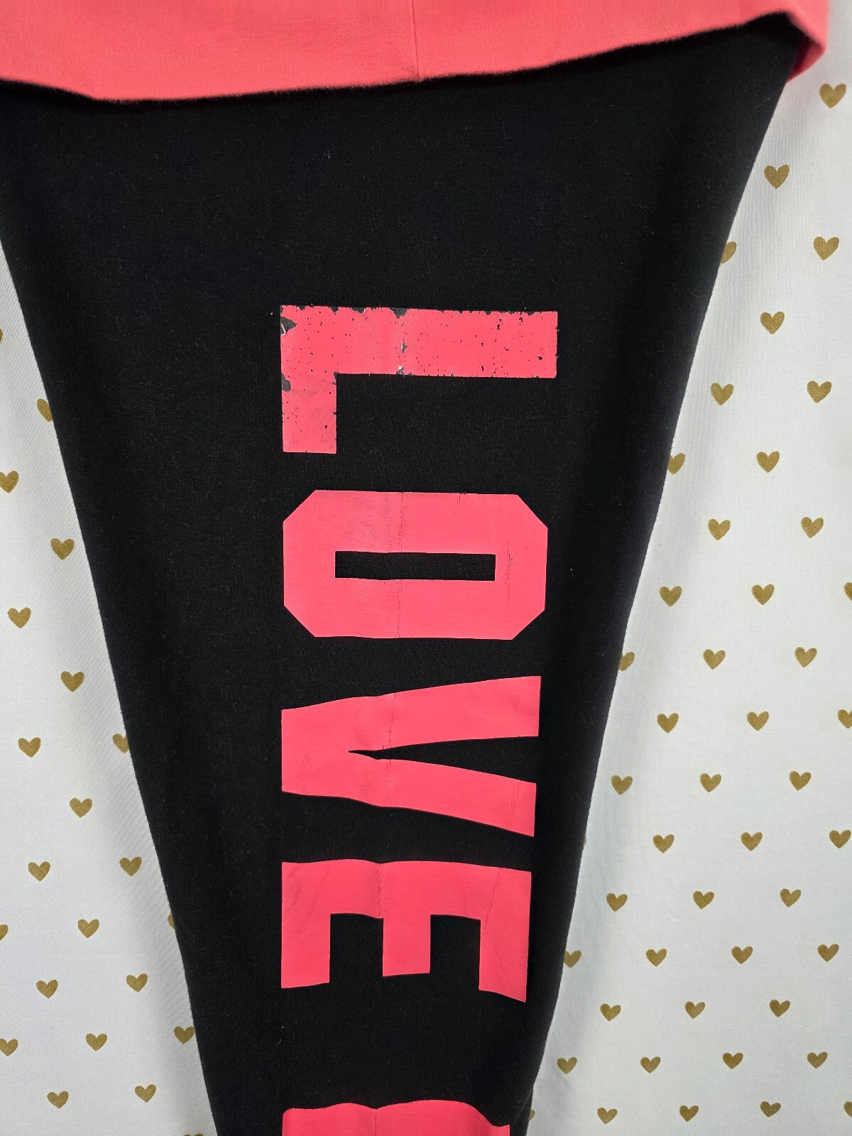 Victorias Secret PINK Foldover Logo Yoga Pants Ankle Skinny Medium