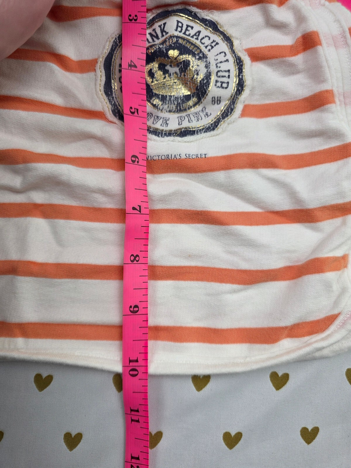 Vintage 2007 Victoria's Secret PINK Mini Skirt M Orange Stripe Beach Club NWT