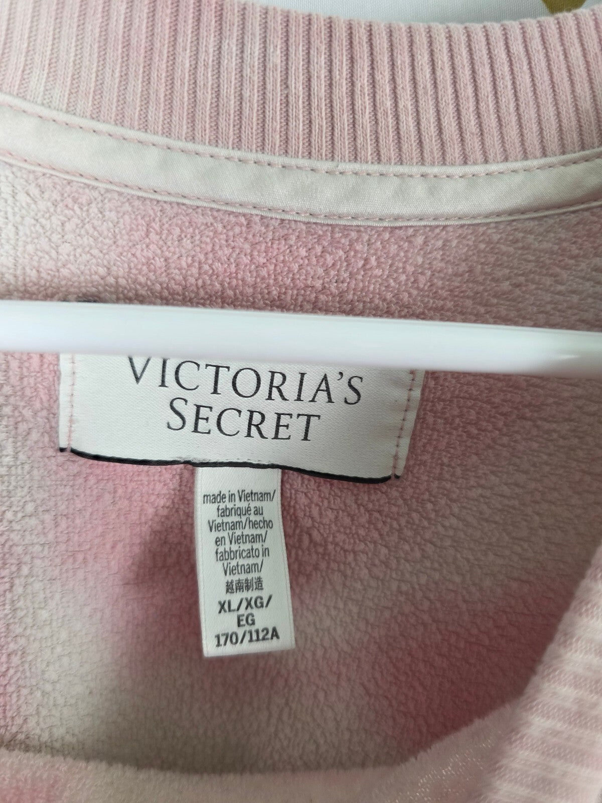 Victorias Secret Tye Dye Super Soft Pink Sweater Sweats Outfit Set XL