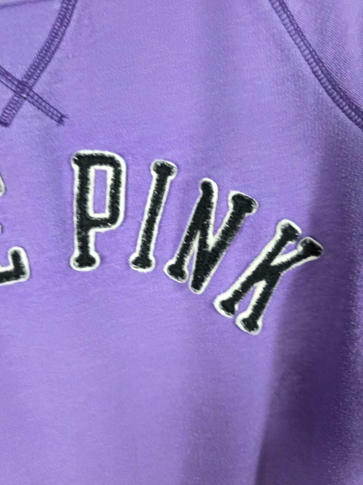 Victorias Secret Pink Vintage Purple Embroidered Crew Sweater y2k SMALL