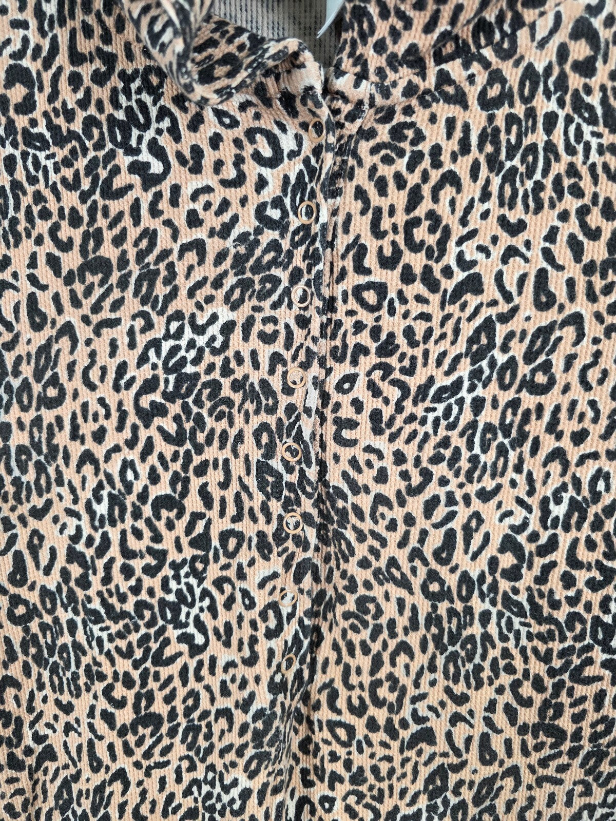 Victoria's Secret PINK Leopard Thermal Cat Ear Hooded Onesie Pajama L