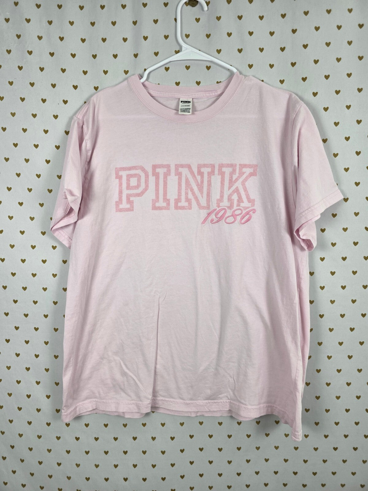 Victorias Secret PINK Logo Oversized light color tee shirt Large