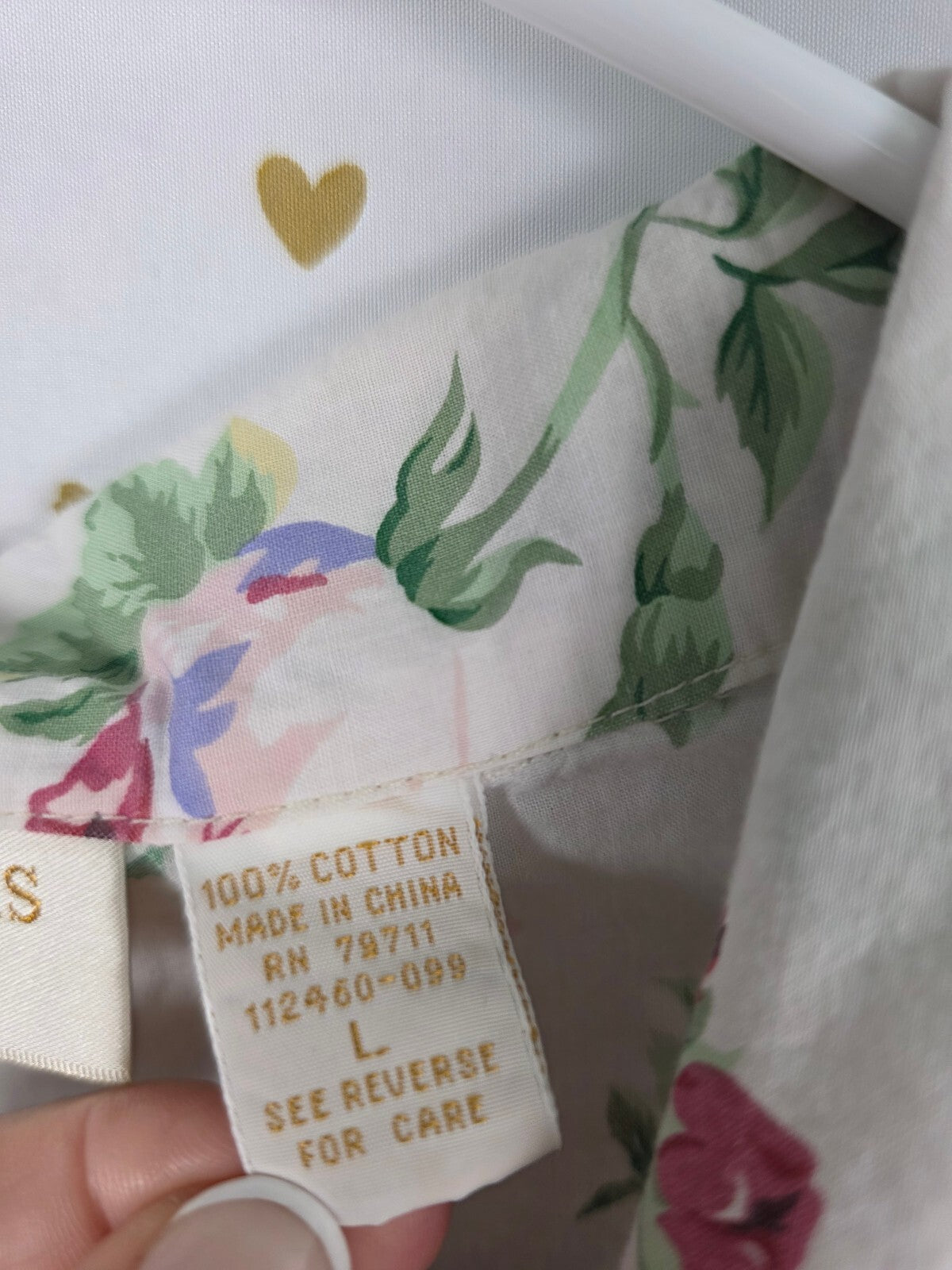 Vintage Victoria's Secret Gold Label Floral Cotton Pajama Set L 90s Rose