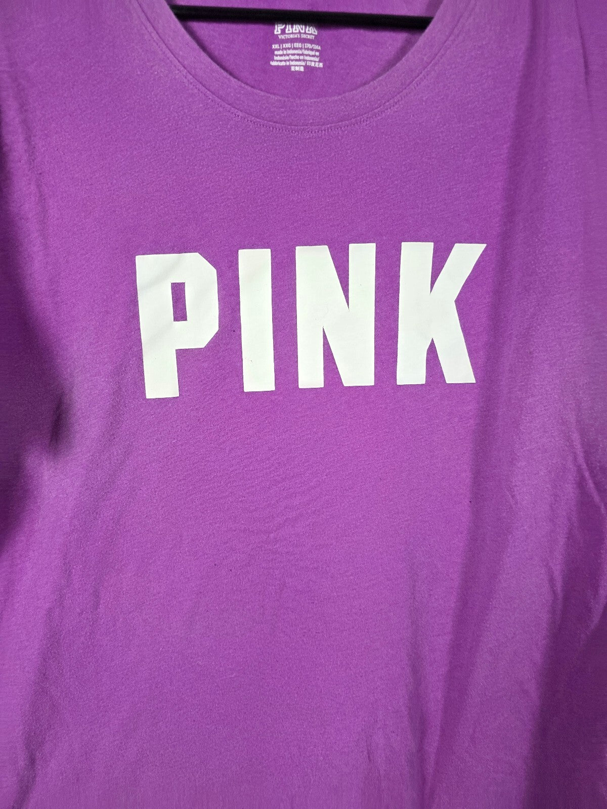 Victorias Secret PINK Purple Logo Tee shirt Super Soft 2XL XXL