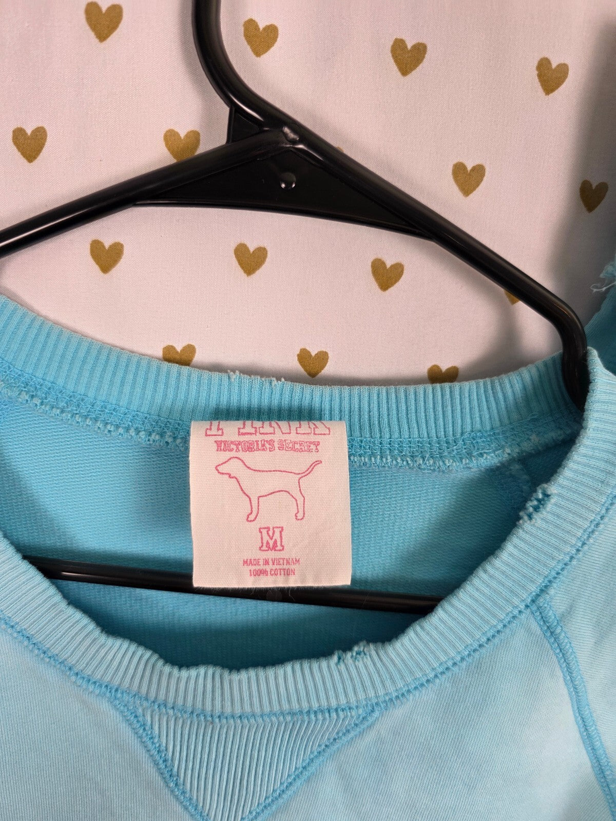 Vintage 2005 Victoria's Secret PINK 86 Sweatshirt Shorts Set M Y2K Aqua