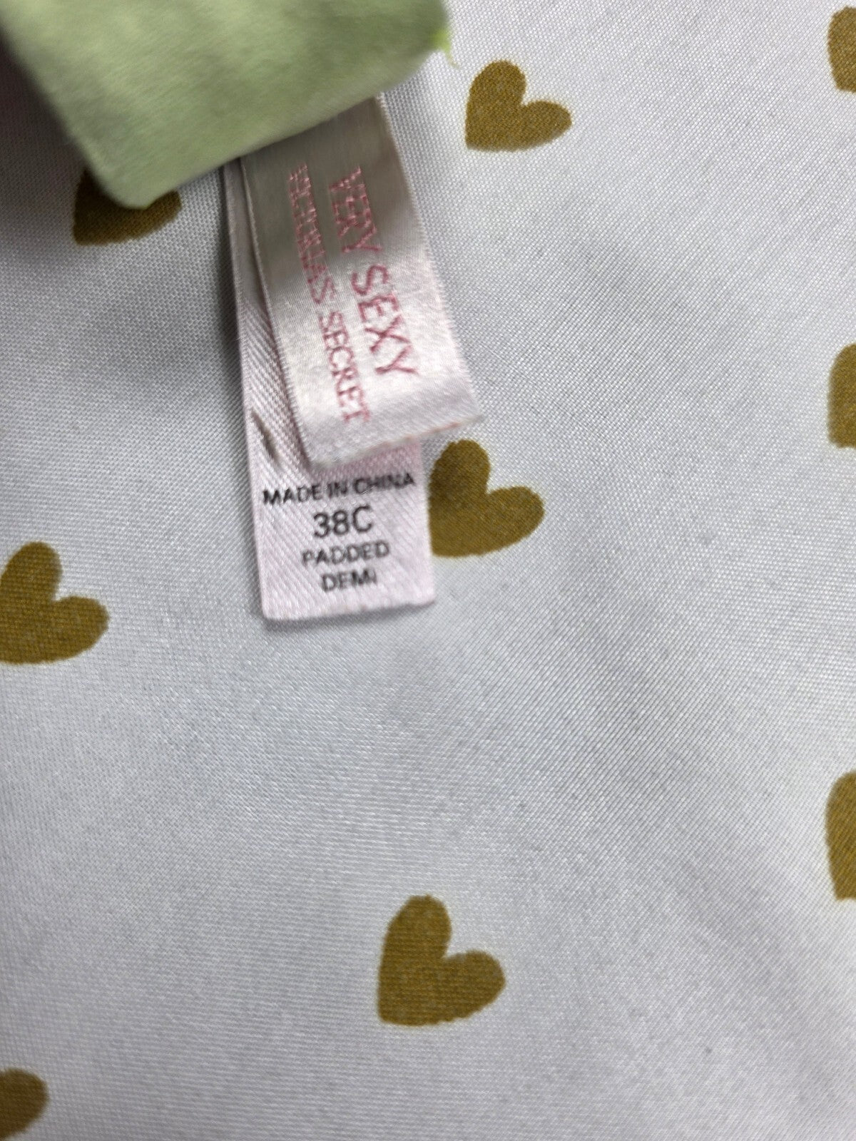 Victorias Secret Green Leopard Cheetah Vintage Bra Very Sexy Padded Demi 38C