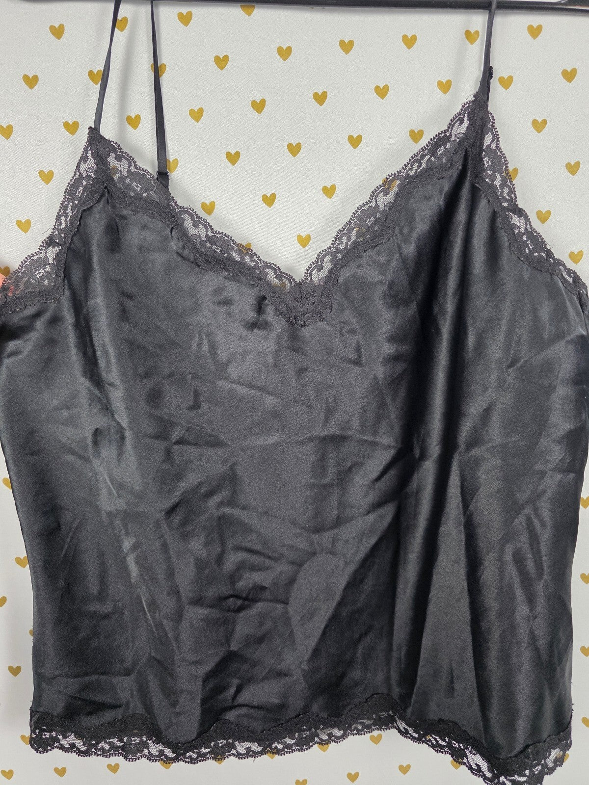 Victorias Secret Black Satin Tank top Babydoll Large