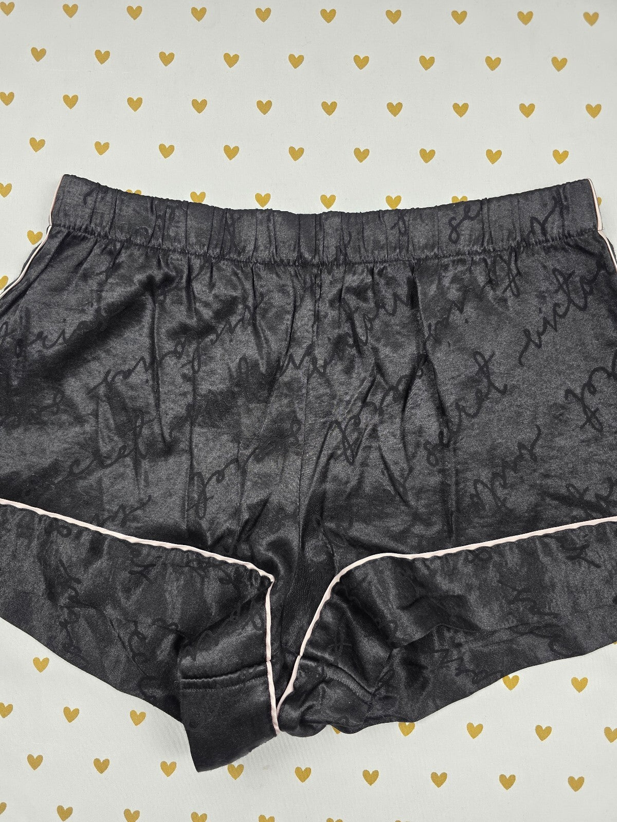Victorias Secret Black Satin XS Sleep Shorts Boxers Pajama Bottoms