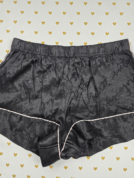 Victorias Secret Black Satin XS Sleep Shorts Boxers Pajama Bottoms