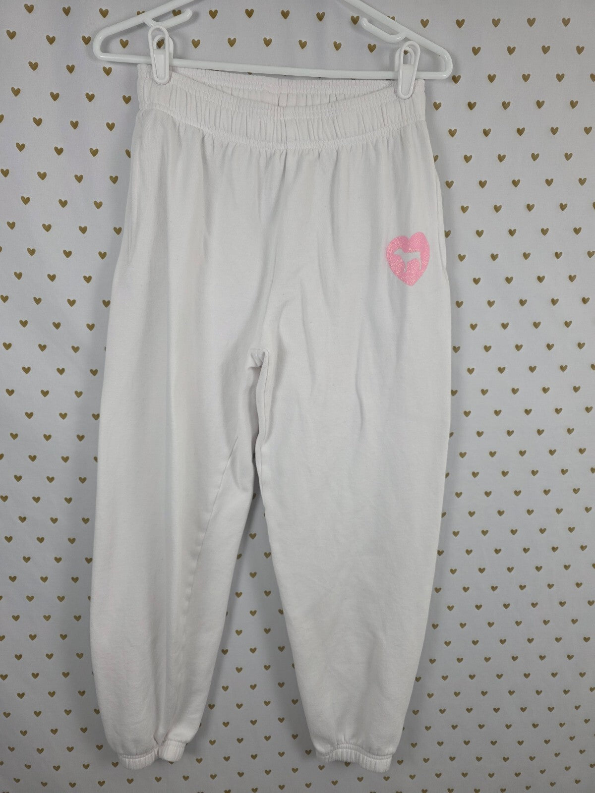 Victorias Secret PINK Bling Glitter Logo Butt Sweats Campus Originals Small