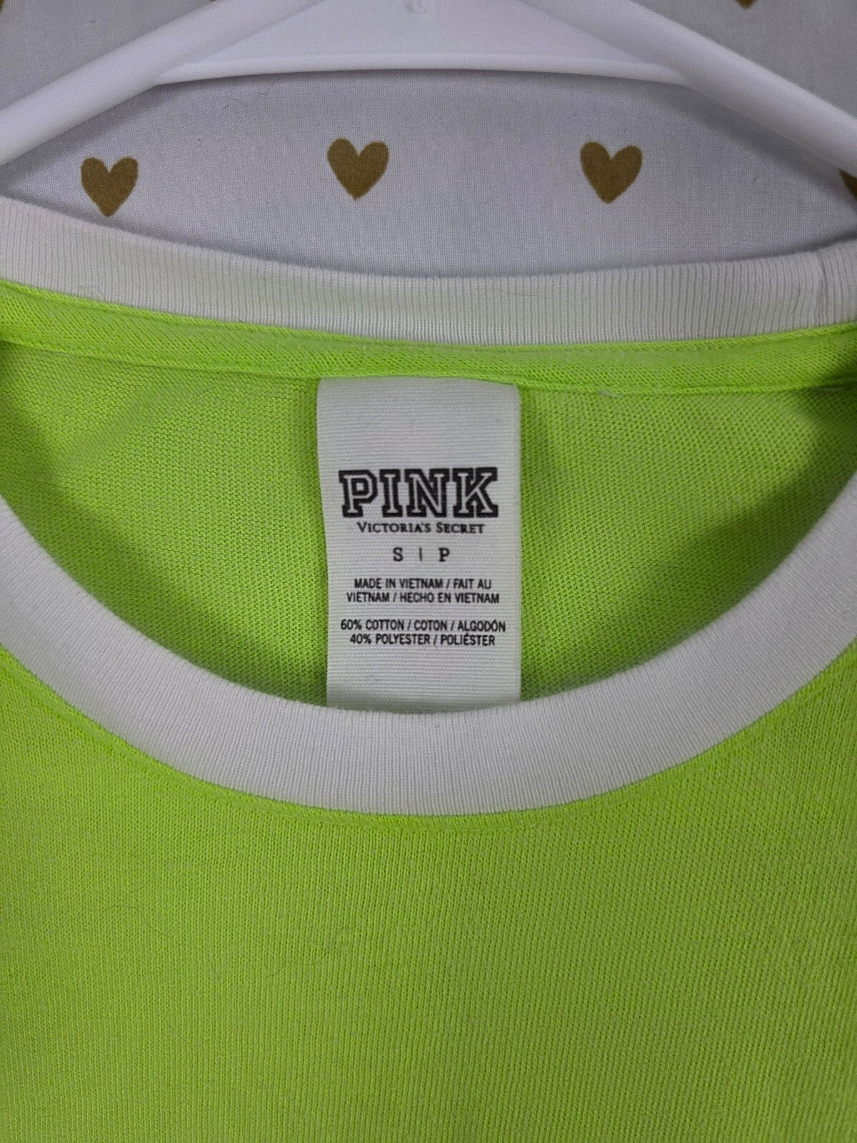 Victorias Secret PINK Neon Bling Sequined Colorblock Long sleeve tee shirt Small