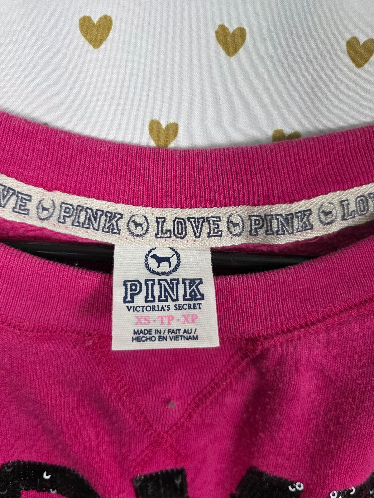 Victorias Secret Pink Vintage Zebra Bling Crew Sweater Shirt XS Y2k