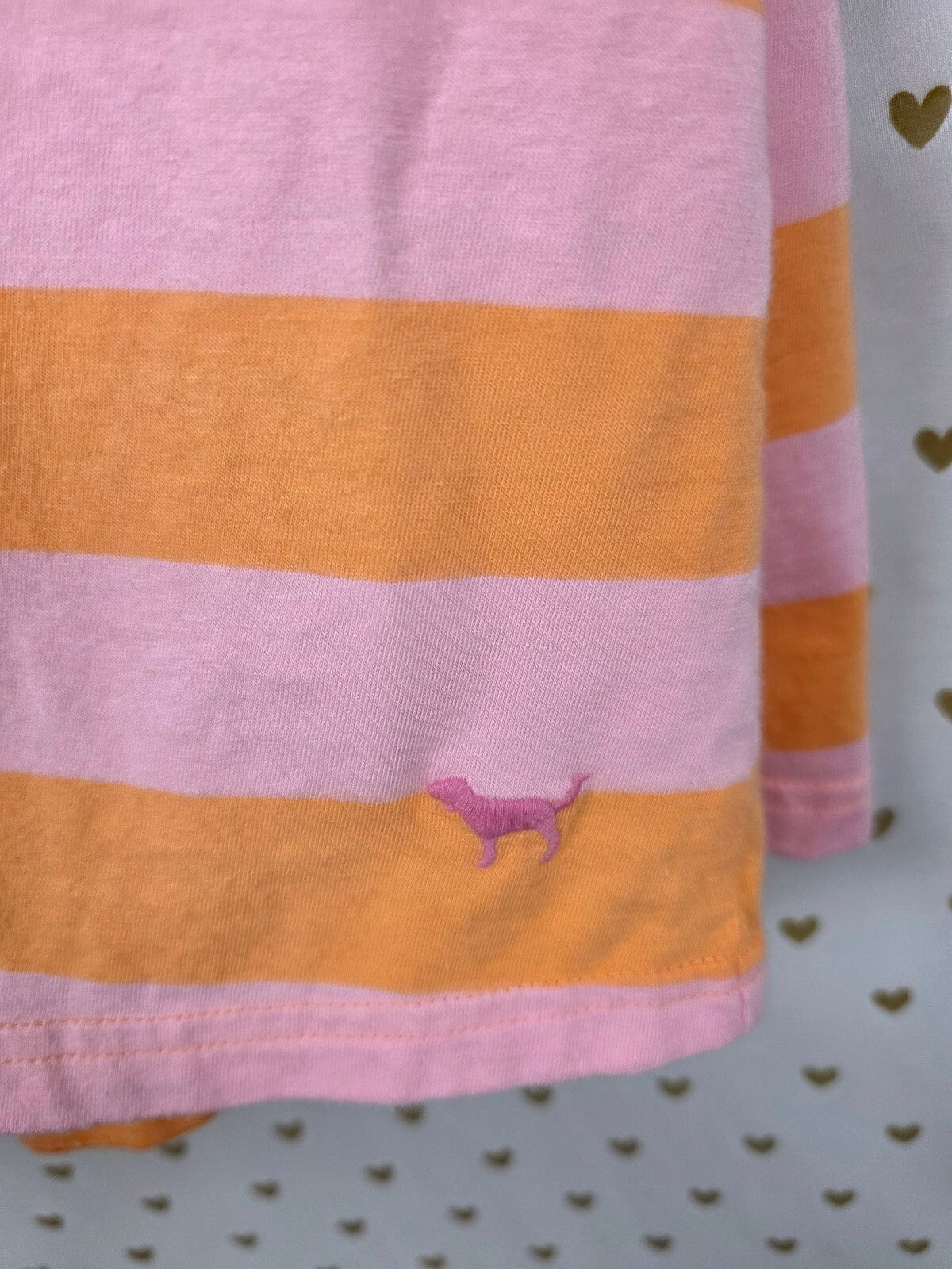 PINK Victoria's Secret Halter Dress Pink Orange Stripe Smocked Back Small