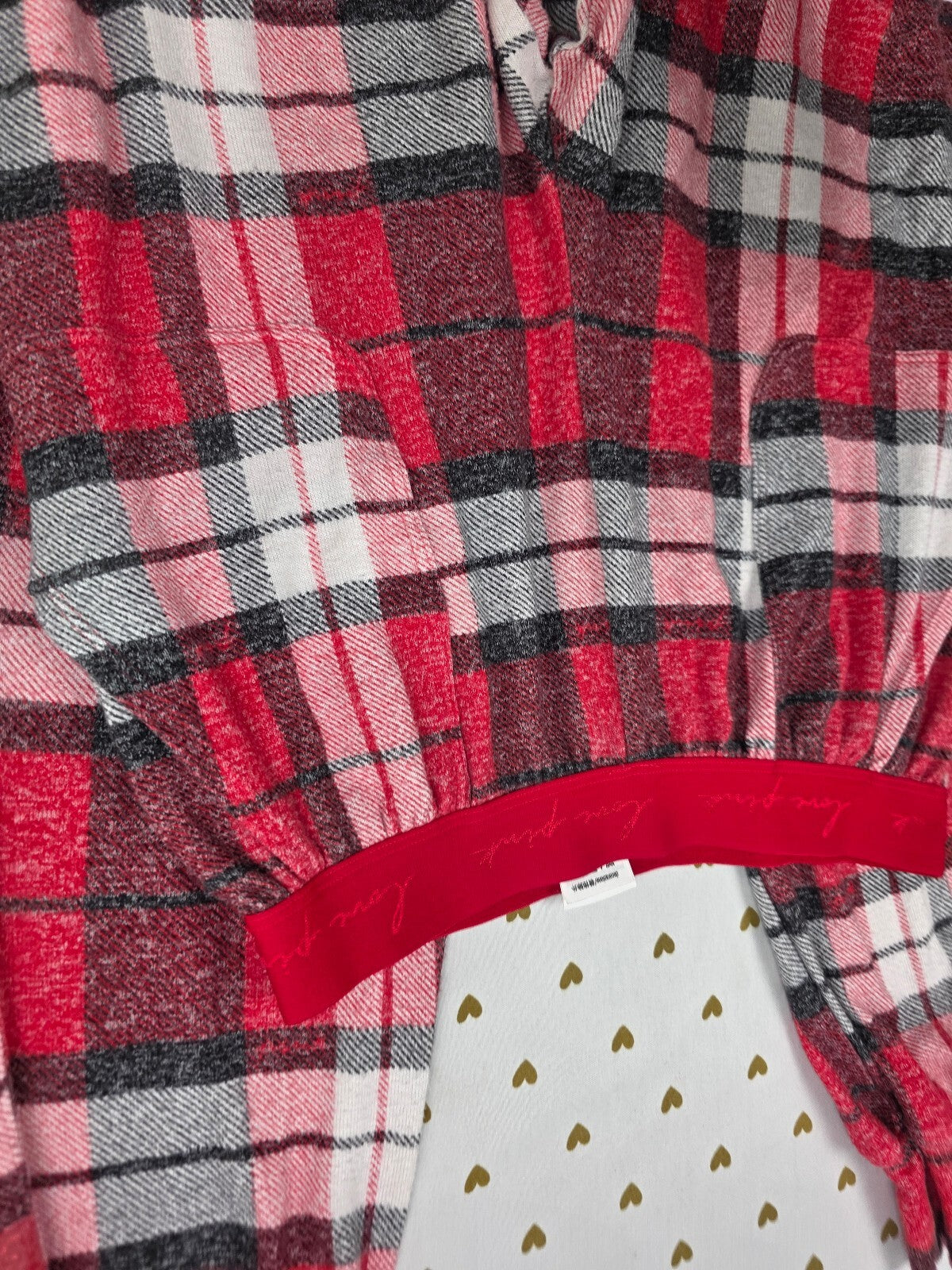 Victorias Secret Pink Red Plaid Stretch Small  Sleep Pants Pajama PJ Bottoms