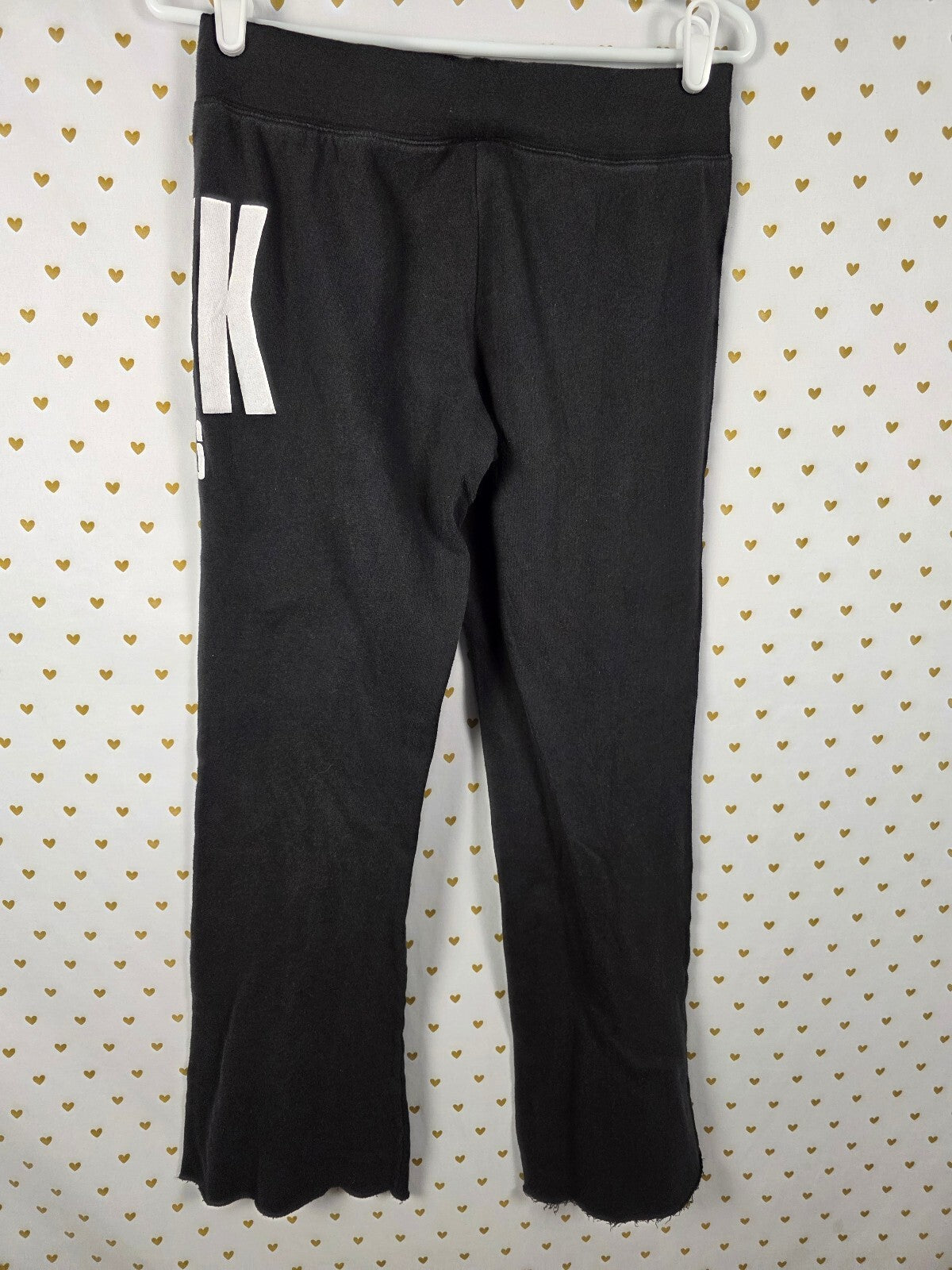 Victorias Secret PINK Small Raw Hem Sweats Logo Flare