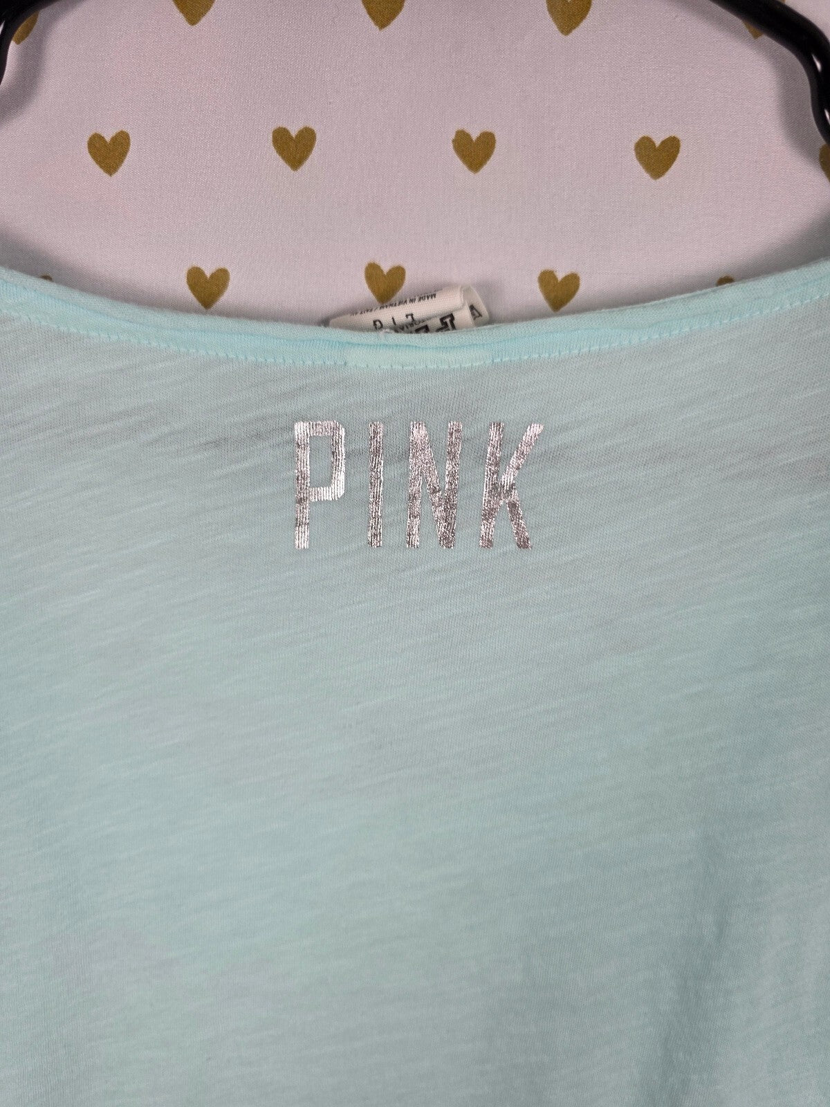 Victorias Secret PINK Bling gradient SKULL Tee shirt Halloween LARGE