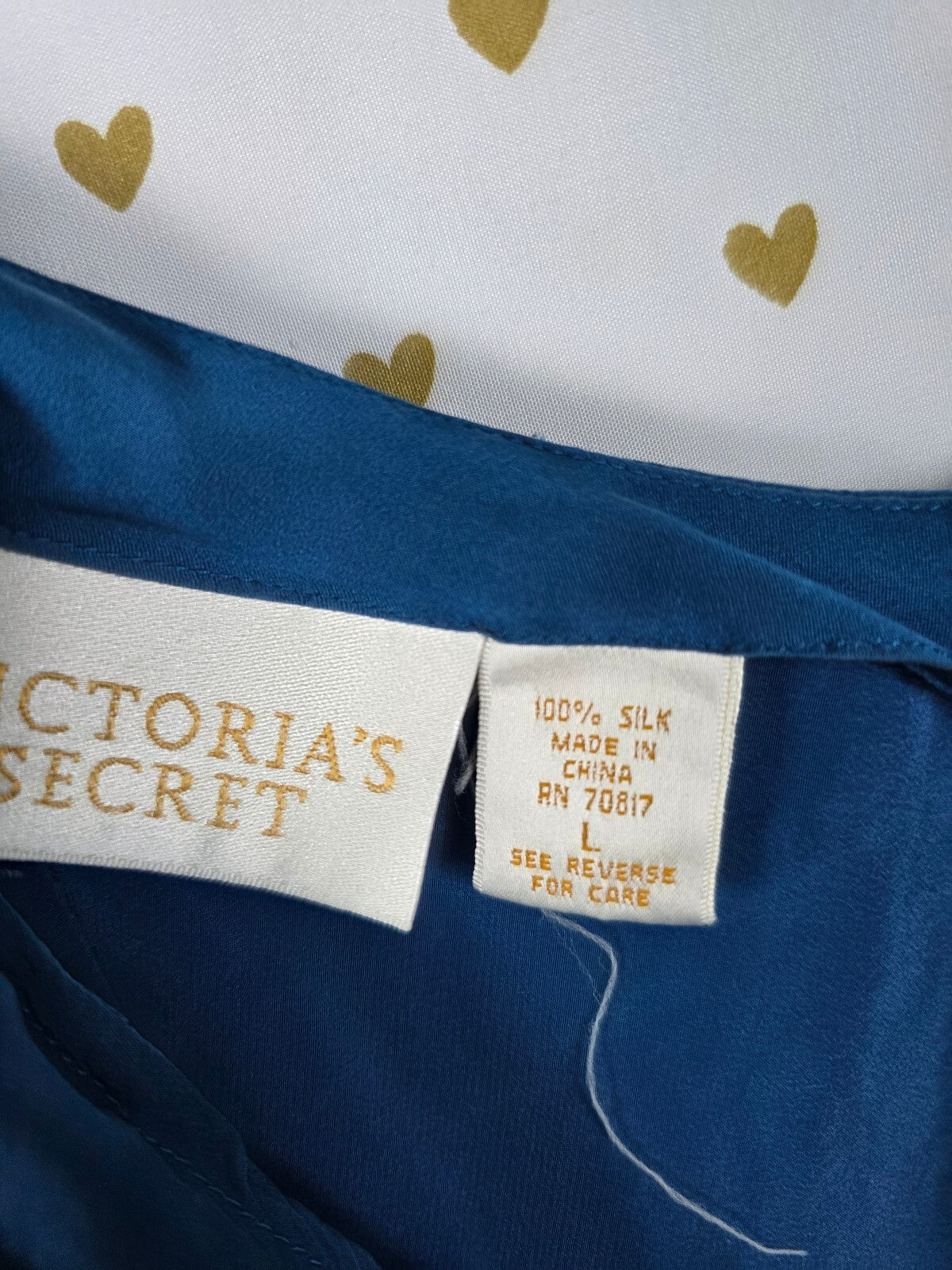 Victorias Secret Vintage 100% Silk Gold Label slip dress Blue Large