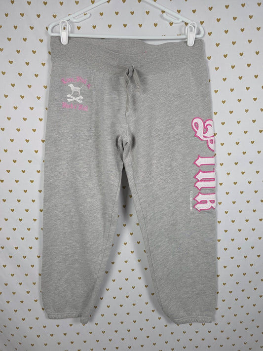 Vintage PINK Victoria's Secret Love Pink Rock N Roll Capri Sweatpants M Y2K