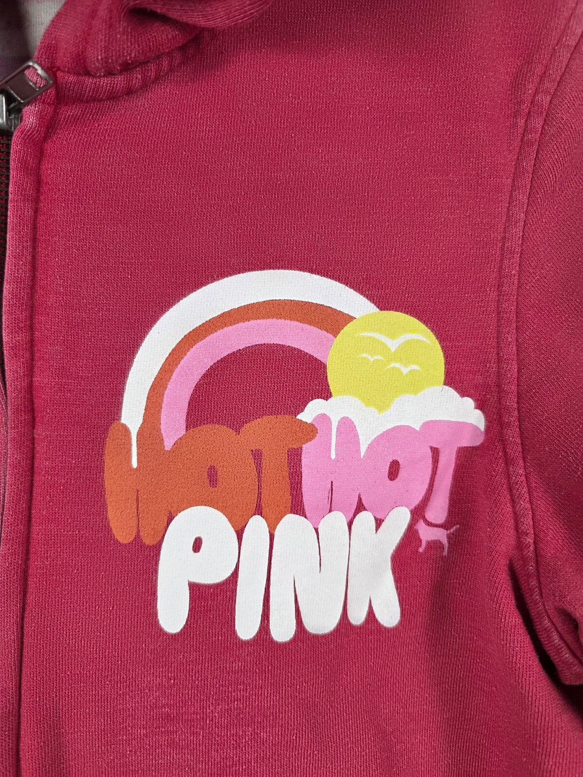 Victoria’s Secret PINK “Hot Hot Pink” full zip hoodie, size Medium.
