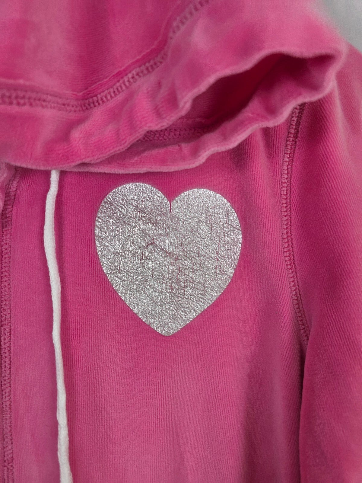 Victoria's Secret PINK Vintage Velour Hoodie M Pink I Love Parties Sequin BLING