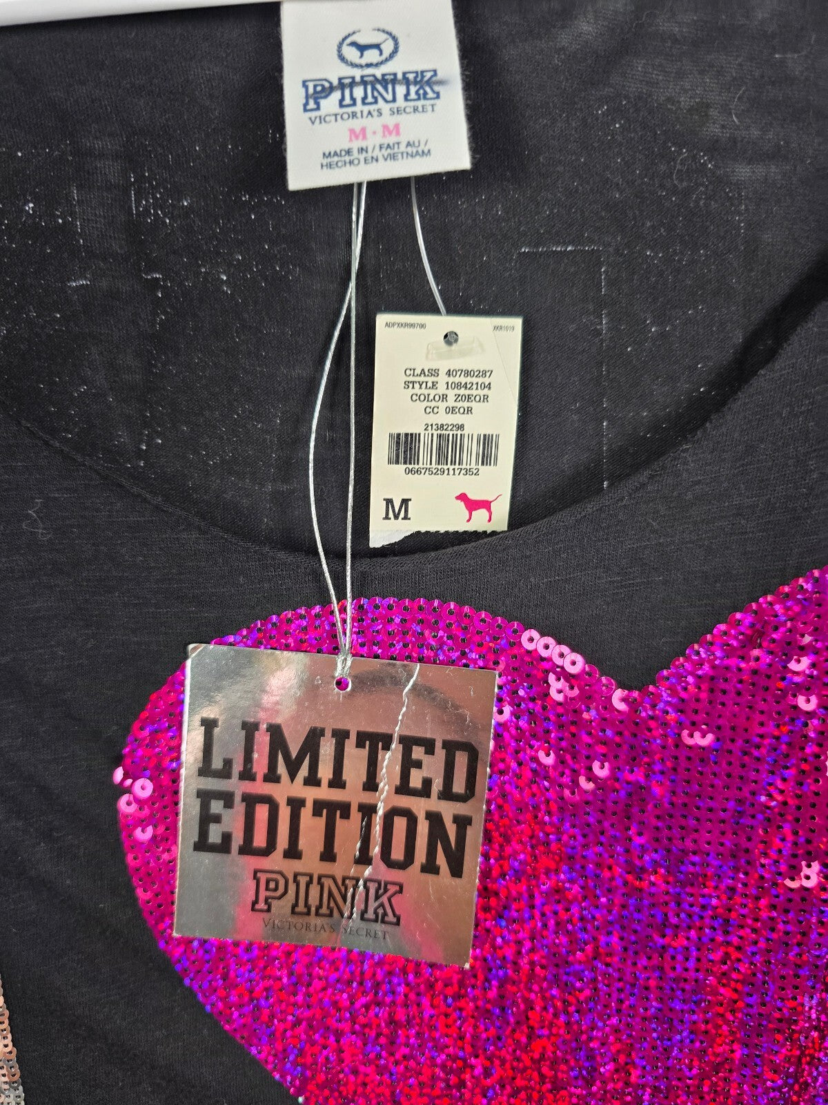 NWT Victoria's Secret PINK Hawaii Limited Edition Sequin Tee Shirt M Rare