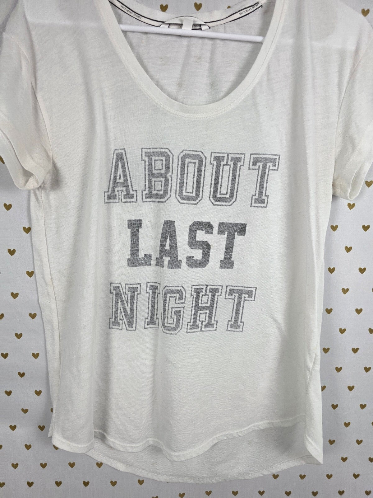 Victorias Secret About last night White Logo Tee shirt Medium