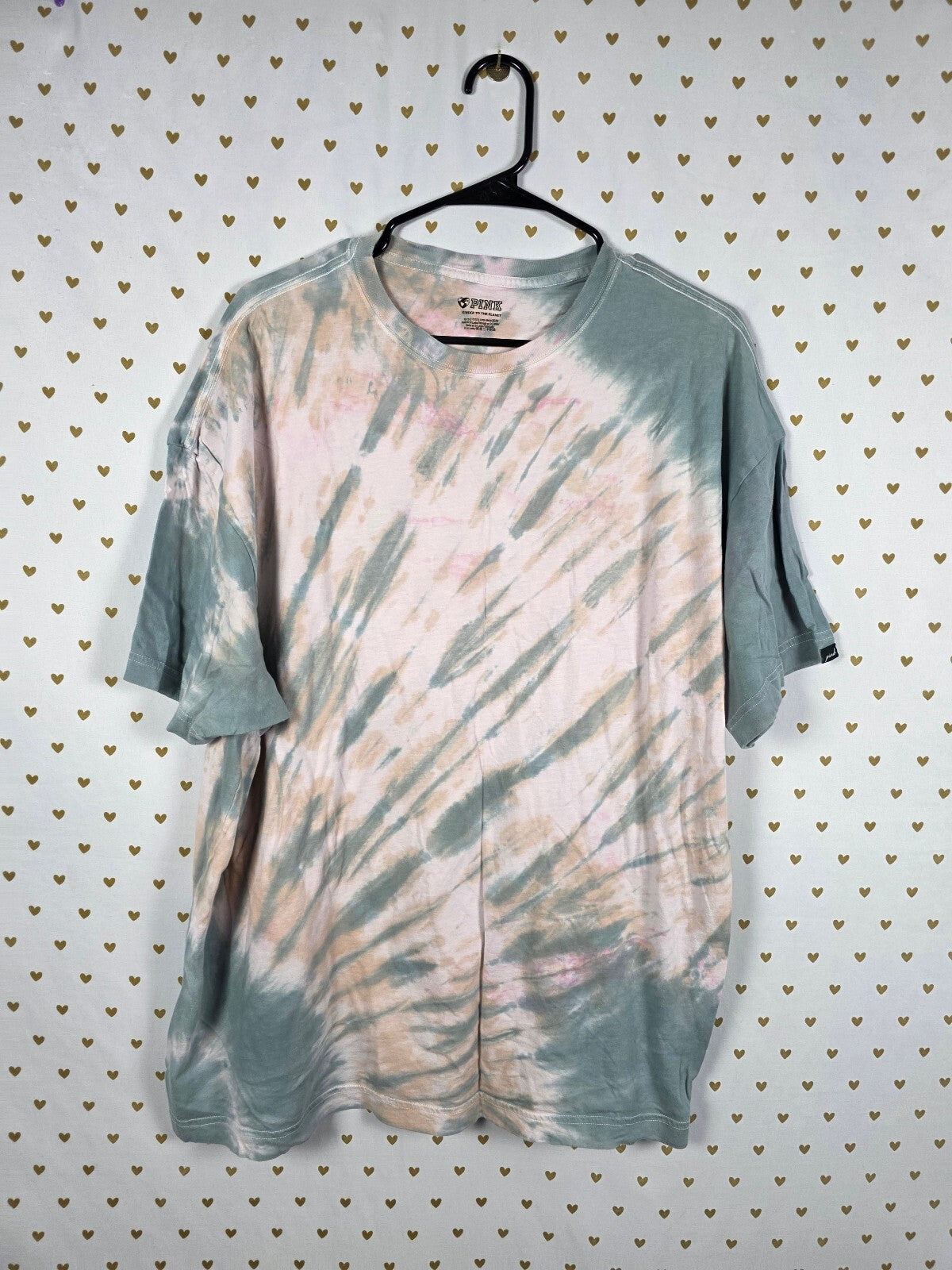Victorias Secret PINK ONE SIZE FITS ALL 2XL XXL Oversized Tye Dye Tee Shirt