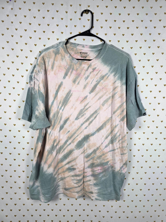 Victorias Secret PINK ONE SIZE FITS ALL 2XL XXL Oversized Tye Dye Tee Shirt