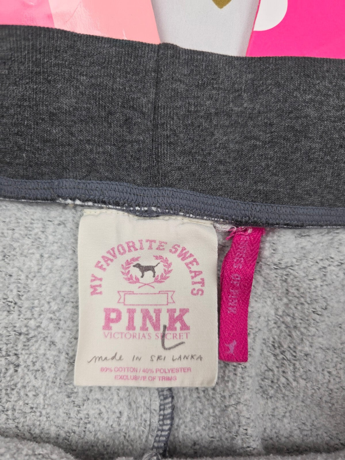 Victorias Secret PINK Vintage y2k University Sweat Shorts Booty Grey Large