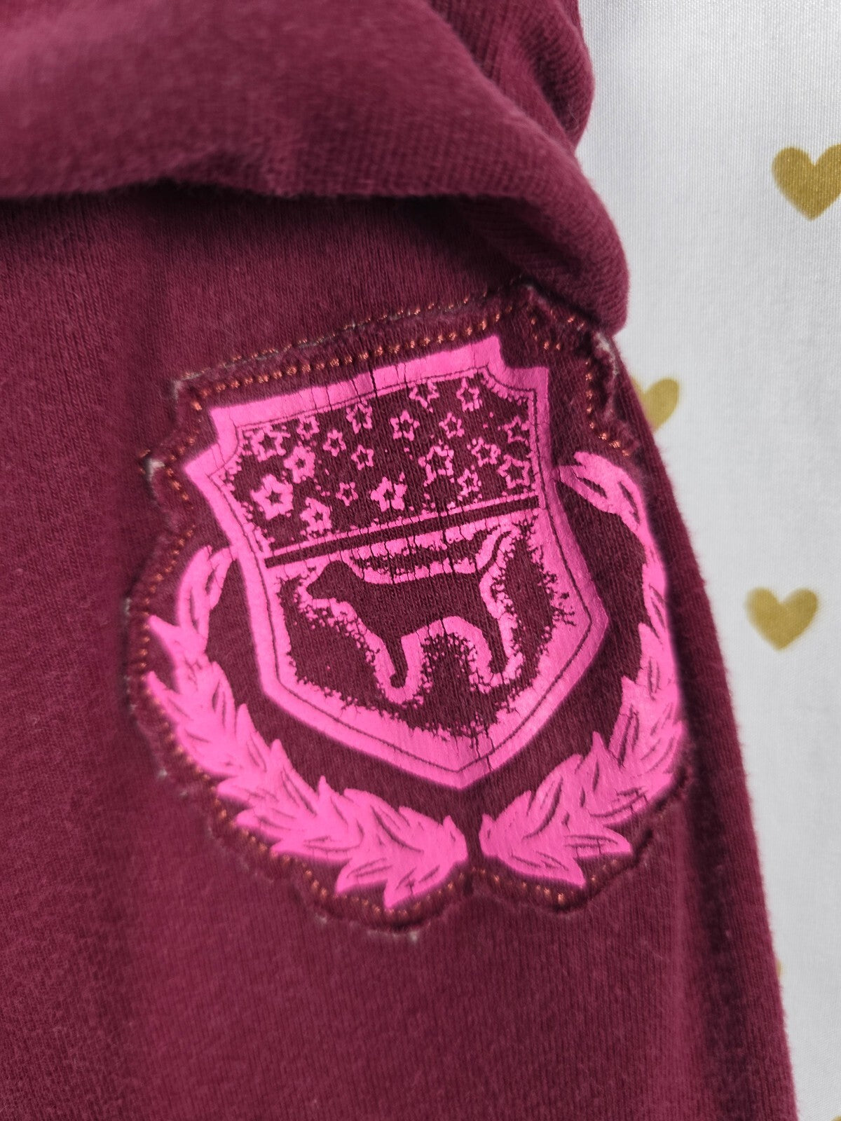 Vintage 2006 Victoria's Secret PINK Phi Beta PINK Foldover Flare Yoga Pants M