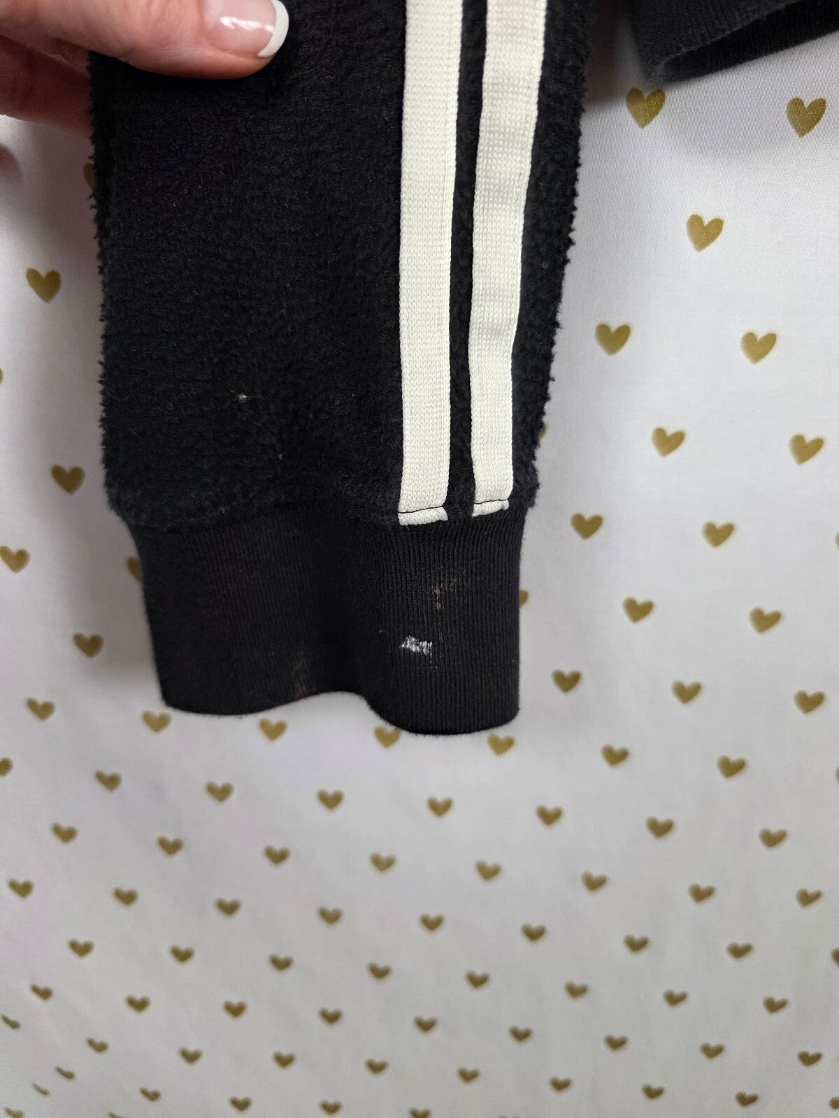 Victorias Secret Pink Sherpa Striped Black Fuzzy SET Cropped Sweater Sweats XL