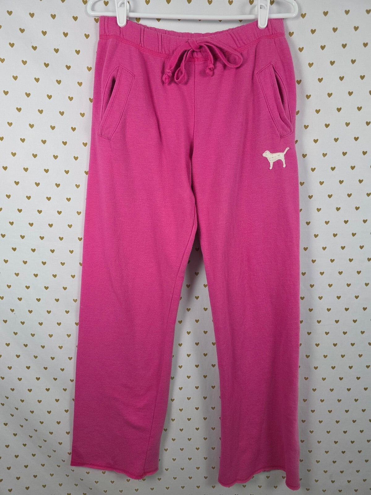 Victorias Secret PINK BOYFRIEND Diaper butt Logo Sweats Sweatpants Flare SMALL