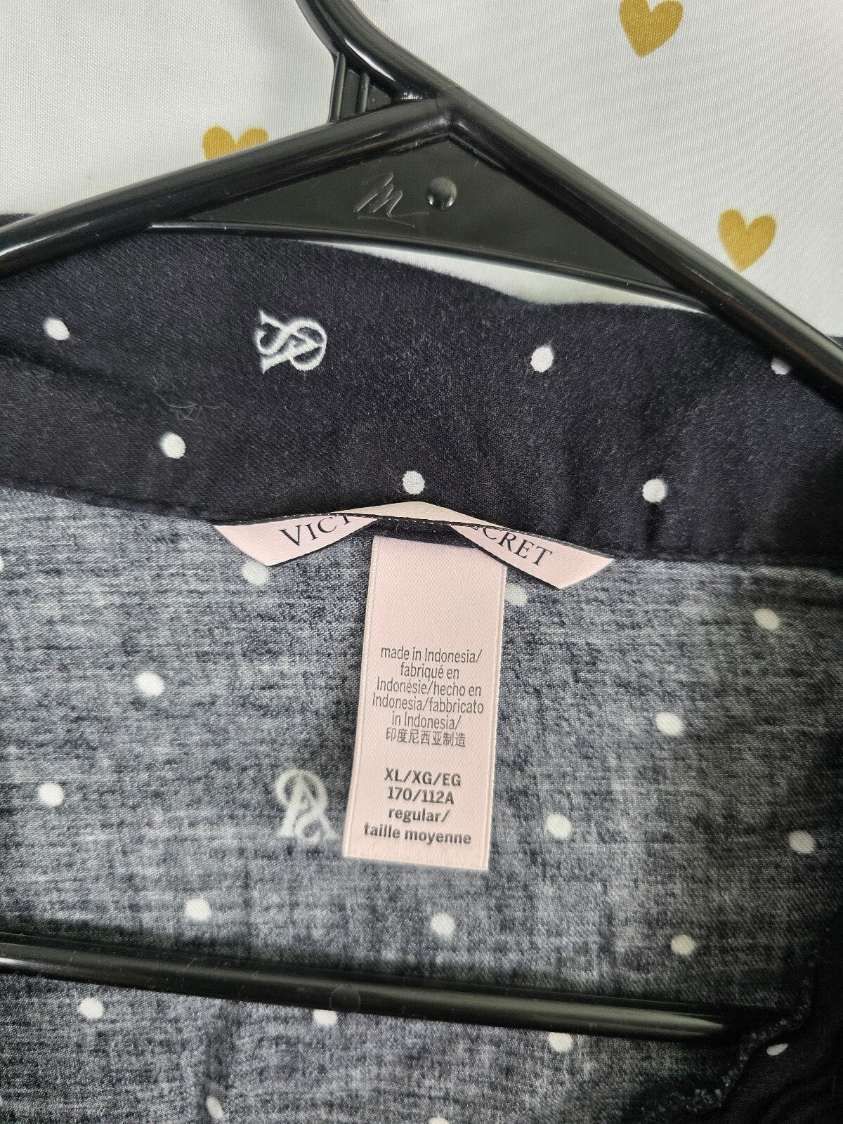 Victorias Secret XL Logo Sleep Set Outfit Pants Shirt Button Down PJ