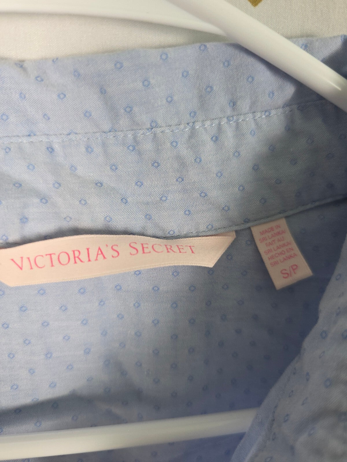 Victorias Secret Blue Button Down Nightgown shirt Sleep Tee SMALL Pajama