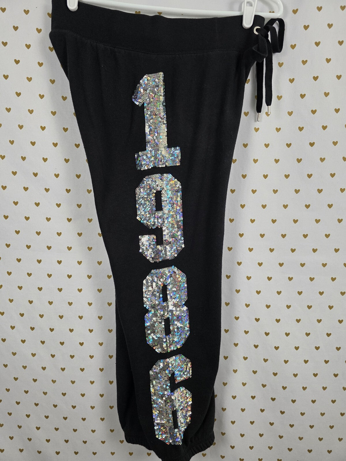 Victoria's Secret PINK MEGA BLING 86 Sequin Hoodie Jogger Sweats M RARE HTF
