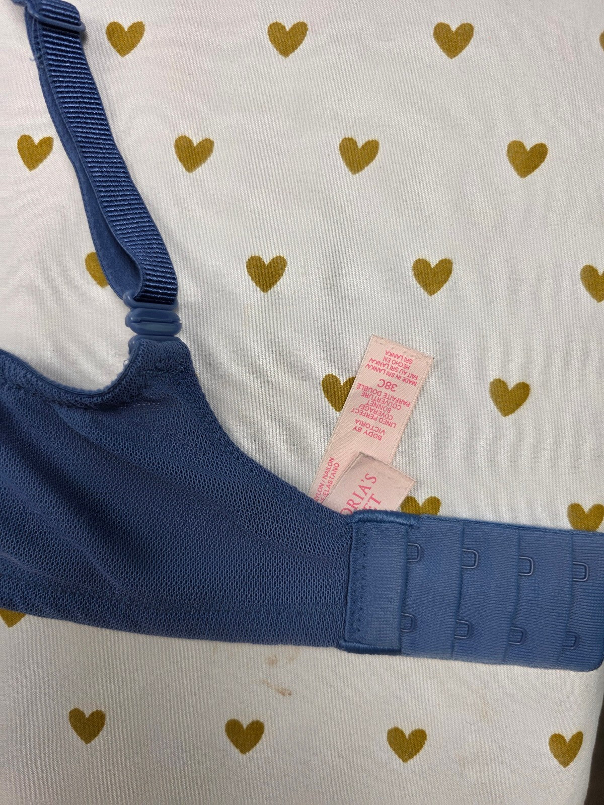 Victorias Secret Blue Lined Perfect Coverage Bra 38C