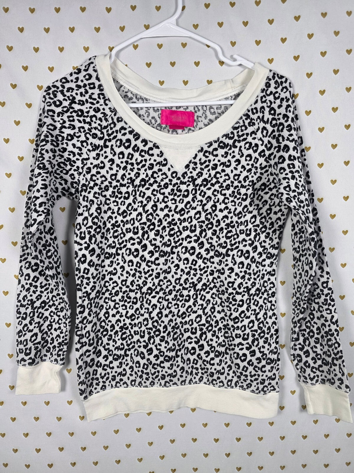 Victorias Secret Thermal waffle Leopard Cheetah Spot Shirt SMALL