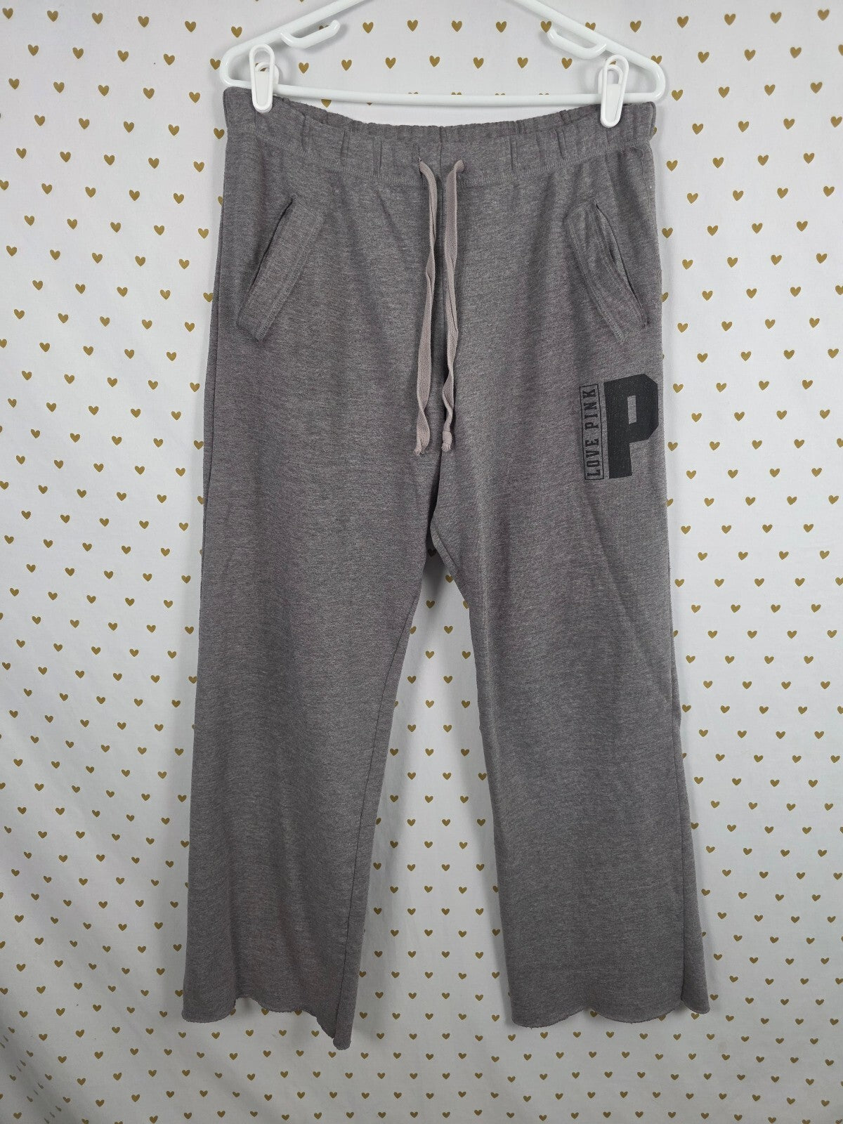 Victorias Secret PINK Small Flare Diaper Butt Boyfriend Sweats Grey